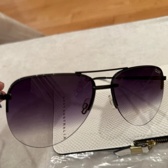 QUAY AUSTRALIA Women's The Playa Mini Brow Bar Aviator Sunglasses, 60mm - Picture 5 of 6